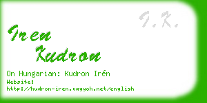 iren kudron business card
