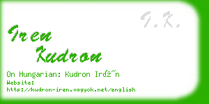 iren kudron business card